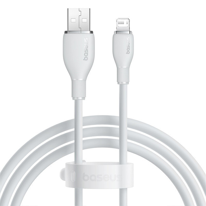 كابل بيسوس بودينج للشحن السريع – USB-A إلى Lightning – بطول 2 متر – أبيض / أسود-أبيض
