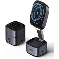 UGREEN 2 في 1 مغناطيسي شاحن لاسلكي35278 7.5W (رمادي فلكي)