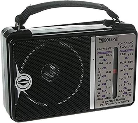 Golon RX-606AC FM راديو — أسود
