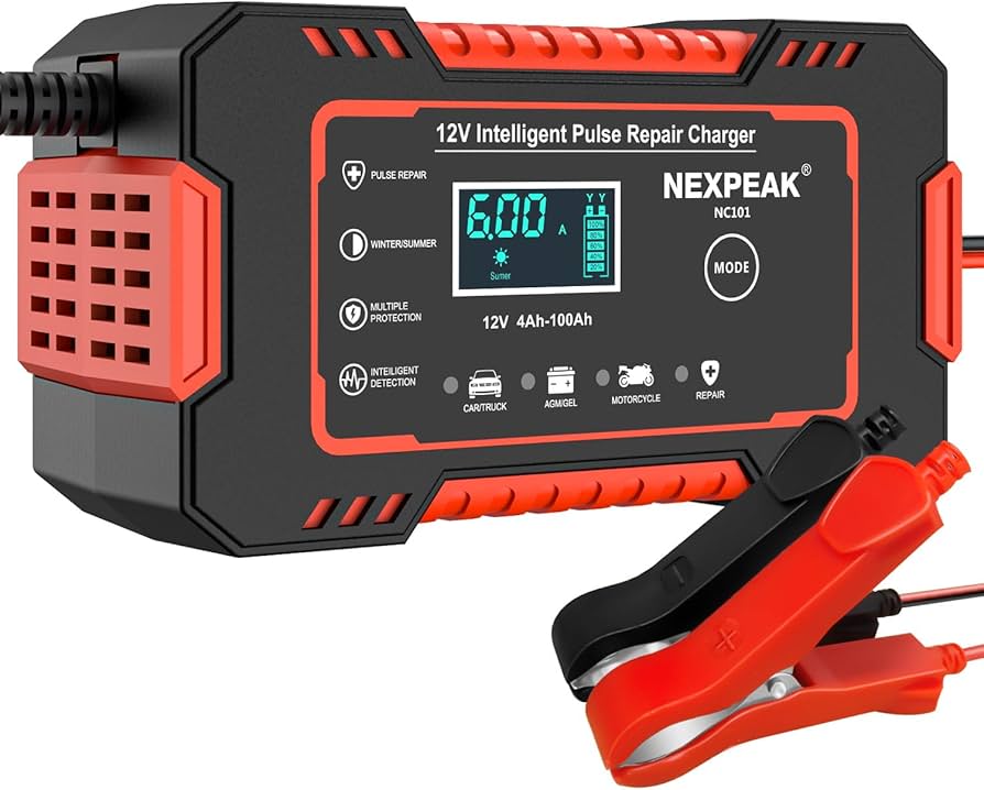 6A سيارة بطارية شاحن, NEXPEAK 6A 12V ذكي Motorcycle بطارية شاحن