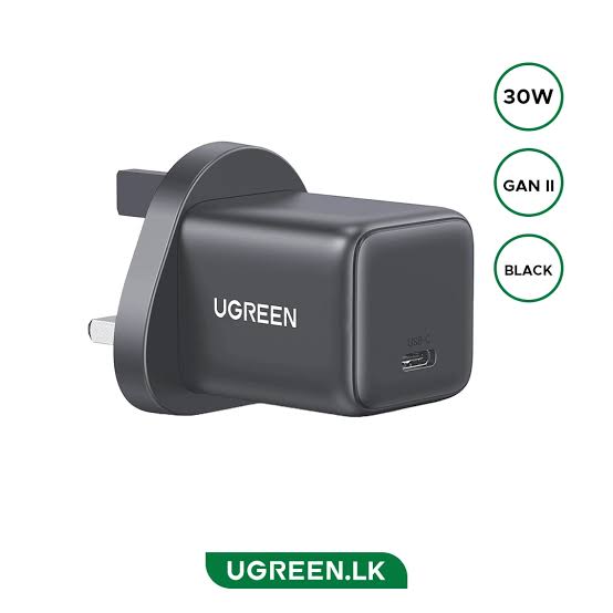 UGREEN 30W 2-منفذ GaN سريع شاحن رمادي فلكي UK