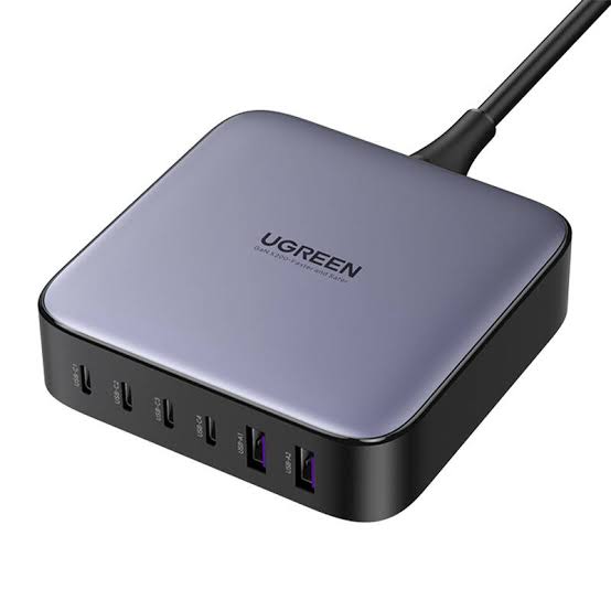 UGREEN Nexode 200W 6-منفذ GaN مكتبي سريع شاحن UK (رمادي فلكي)